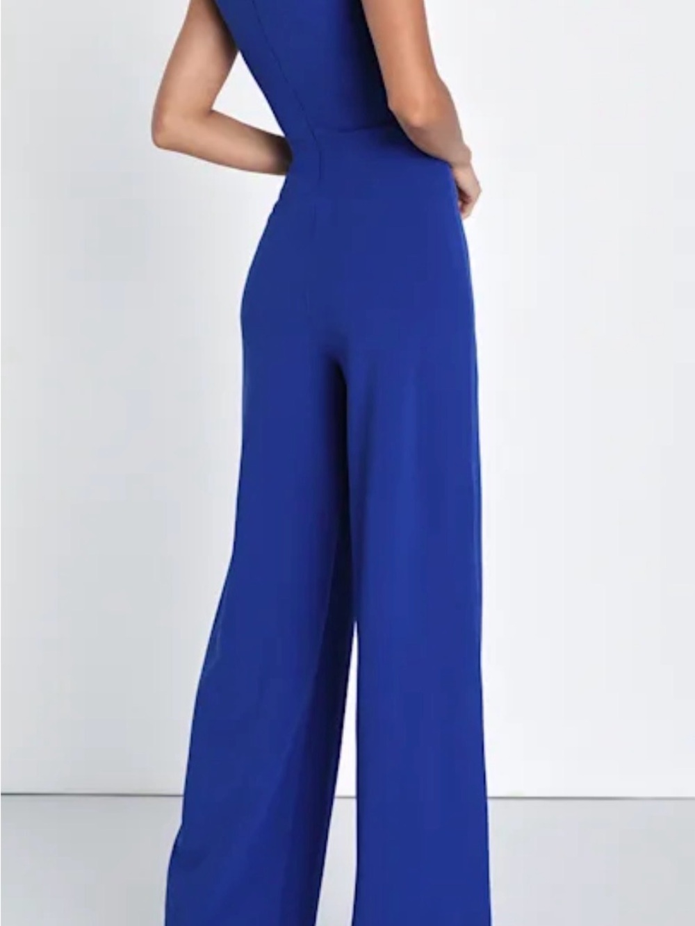Lulu's Cobalt Blue Square-Neck Wide-Leg Jumpsuit - Picture 2 of 3